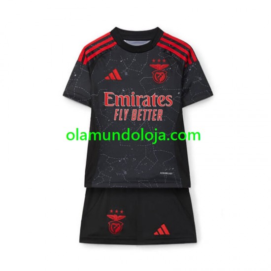 Camisola Benfica Criança Equipamento Segundo 2024-2025 Manga Curta